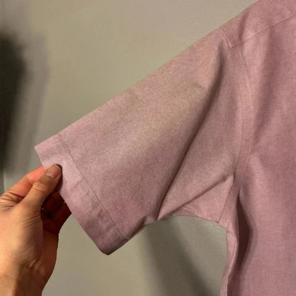 L.L. Bean Mens 100% Cotton Pink Chambray Dress Shirt Size 15.5 Wrinkle Resistant - Picture 3 of 10
